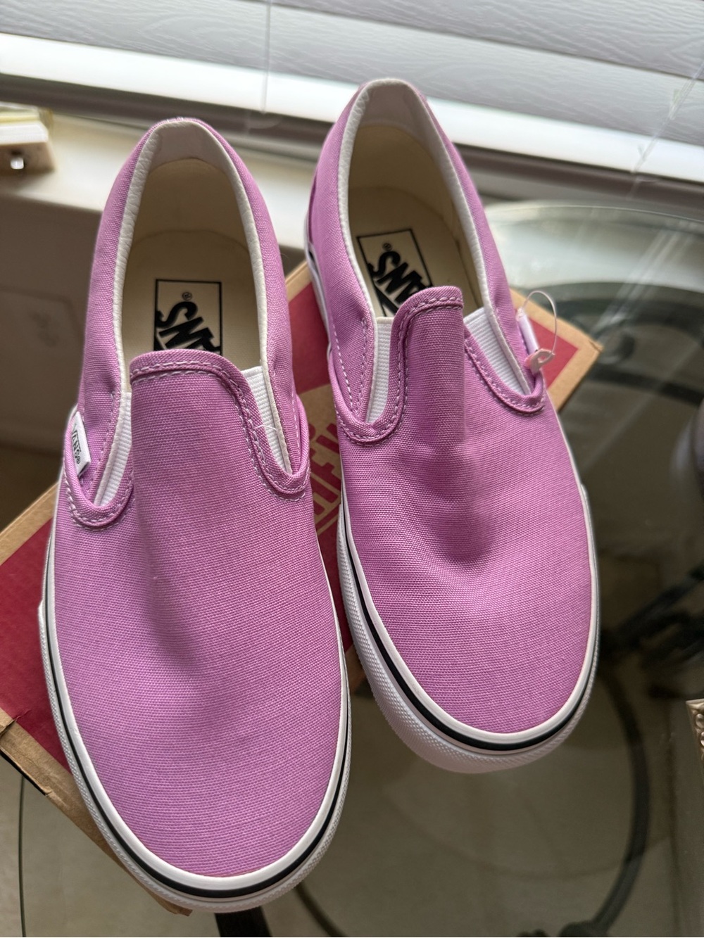Vans Slip-On Canvas Shoes in Pink